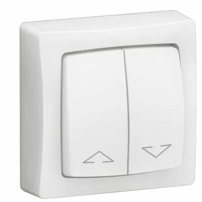 Double interrupteur pour volets roulants Appareillage saillie complet - blanc (086013L)