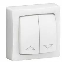 Double interrupteur pour volets roulants Appareillage saillie complet - blanc (086013L)
