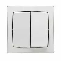Double poussoir appareillage saillie complet - 6 A - blanc