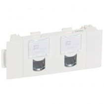 Double prise RJ45 cat5e FTP pour goulotte clippage direct Mosaic 3 mod - blanc (076542)