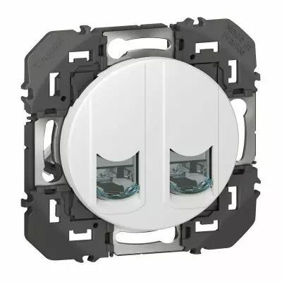 Double prise RJ45 cat�gorie6 STP dooxie finition blanc (600378)