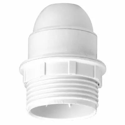 Douille culot E27 � raccord filet� et simple bague mati�re isolante 4A 100W (060121)