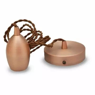 douille e27 metal cloche mat cuivre + cable 2 m (5015)