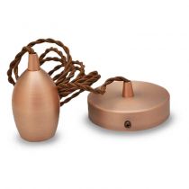 douille e27 metal cloche mat cuivre + cable 2 m (5015)