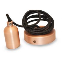 douille e27 metal m006 cylindre rond mat cuivre + cable 2 m (5012)