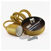 douille e27 metal m006 cylindre rond mat marron bronze + cable 2 m (5013)