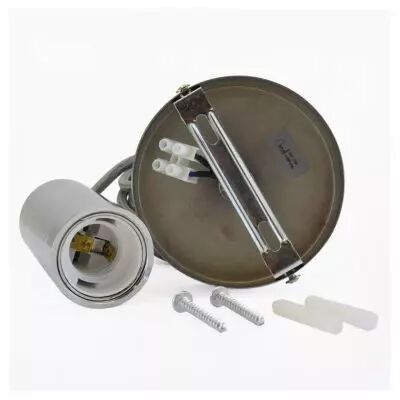 douille e27 metal m009 cylindre chrome+ cable 2 m (5031)
