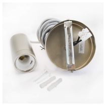 douille e27 metal m009 cylindre mat nickel+ cable 2 m (5030)