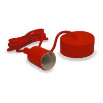 douille e27 silicon + cable 2 m rouge (5004)