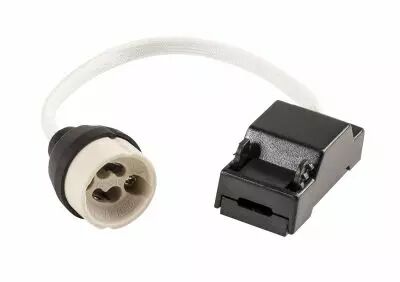 Douille GU10, int�rieur, blanc/noir, avec bo�te de connexion et attache rapide (1000909)