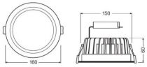 Downlight LED 14W/3000K 1310lm IP20 (000001)