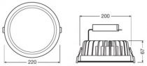 Downlight LED 25W/3000K 2220lm IP20 (000063)