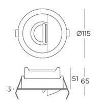 Downlight SIA LENS 12W 4000K NOIR (AH22-12X8AZBBWN)