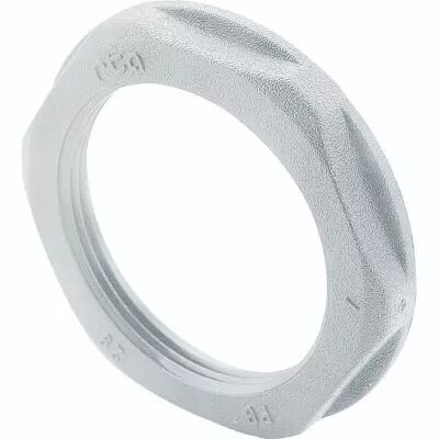Ecrou plastique PG13,5 pour presse �toupe plastique hexagonal � embase - gris RAL7035 (386874)