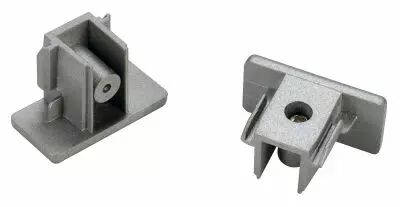 Embouts, pour rail 1 allumage en saillie, int�rieur, gris argent, 2 pi�ces (143132)