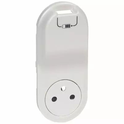Enjoliveur C�liane - prise 2P+T Surface + chargeur USB semi encastr� - blanc