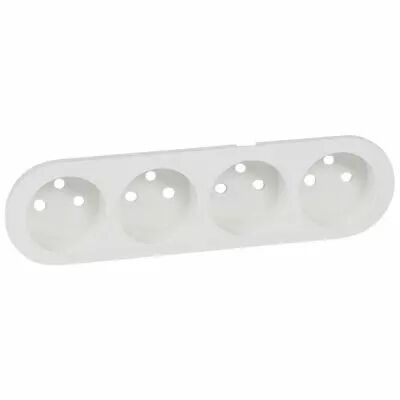 Enjoliveur C�liane - prise 4 x 2P+T standard pr�cabl�e compacte - blanc