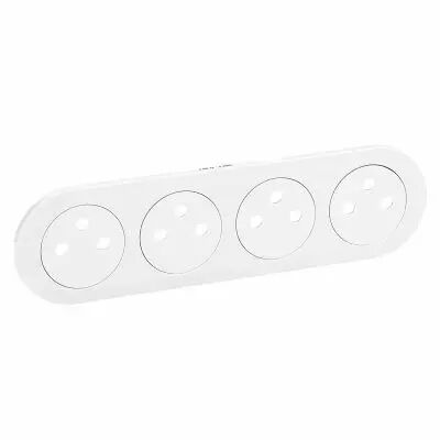 Enjoliveur C�liane - prise 4 x 2P+T Surface pr�cabl�e compacte - blanc (068114)
