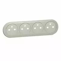Enjoliveur C�liane - prise 4 x 2P+T Surface pr�cabl�e compacte - titane