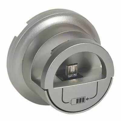 Enjoliveur C�liane - prise double pour chargeur USB version dock - titane