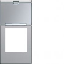 Enjoliveur prise RJ45 gallery avec porte-étiquette 1 module titane (WXD205T)