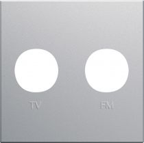 Enjoliveur prise TV+FM gallery 2 modules titane (WXD253T)