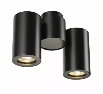 ENOLA B, applique et plafonnier int�rieur, double, noir, GU10/QPAR51, 2x 50W max, inclinable � 180� (151830)
