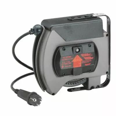 Enrouleur � rappel auto - 230 V prise mobile 2P+T brochage dom - 10 m 3G 1,5 mm� (050728)