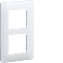 Essensya plaque 2 postes verticale entraxe 57mm, Blanc (WE406)