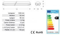 Etanche LED 1200 230Vac 20W 2450Lm IP65 4000K 2 Rapido Driver LiFud (034059)