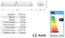 Etanche LED 1500 230Vac 35W 4000Lm IP65 4000K 2 connecteurs rapides (034011)