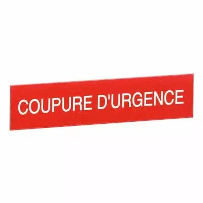 Etiquette autocollante \'\'coupure d\'urgence\'\' - pour r�f. 380 96/98 (038092)