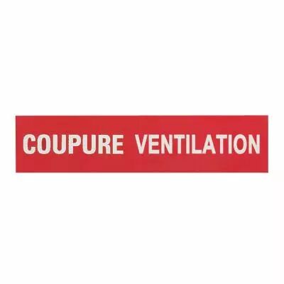 Etiquette autocollante \'\'coupure ventilation\'\' pour r�f. 380 04/06/26/71/73 (038031)