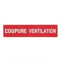 Etiquette autocollante \'\'coupure ventilation\'\' pour réf. 380 04/06/26/71/73 (038031)