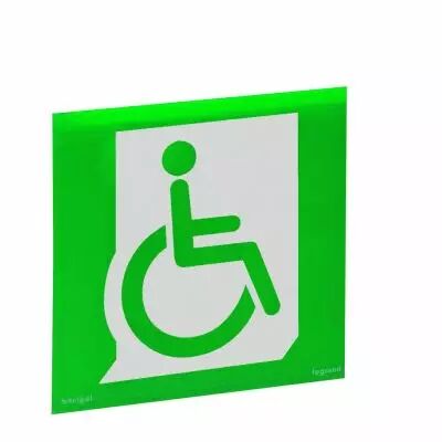 Etiquette ECO de signalisation amovible et recyclable - �vac mobilit� r�duite (062688)
