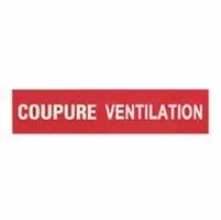 Etiquettes autocollantes (3) \'\'coupure ventilation\'\' pour coffrets de s�curit� (038030)