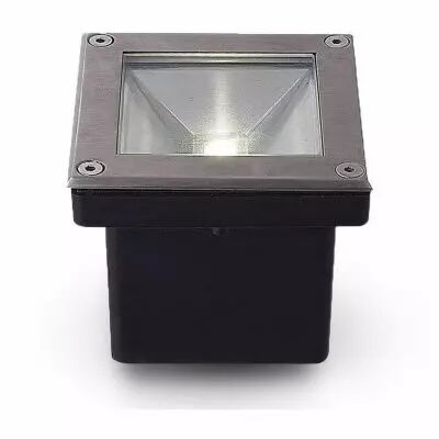 etna carre spot encastrable sol 5w 3000k ip67 inox 304 (70622)