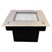 etna carre spot encastrable sol 9w 3000k ip67 inox 304 (70641)