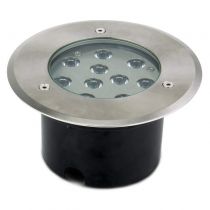 etna vintage spot led encastrable sol 10w 4000k ip67 rond inox 316l (706610)