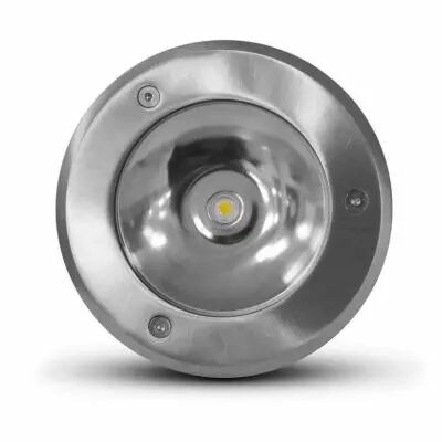 &etna vintage spot led encastrable sol 3w 4000k ip67 rond inox 316l (707010)