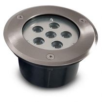 etna vintage spot led encastrable sol 6w 4000k ip67 rond inox 304 (70681)