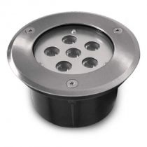 etna vintage spot led encastrable sol 6w 4000k ip67 rond inox 316l (706810)