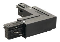 EUTRAC®, connecteur 90°, terre extérieure, pour rail 3 allumages en saillie, intérieur, noir (145670)
