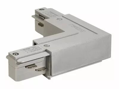 EUTRAC�, connecteur en L, pour rail 3 allumages en saillie, int�rieur, gris argent (145684)