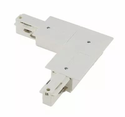 EUTRAC�, connecteur en L, terre int�rieure, pour rail 3 allumages encastrable, int�rieur, blanc (1001537)