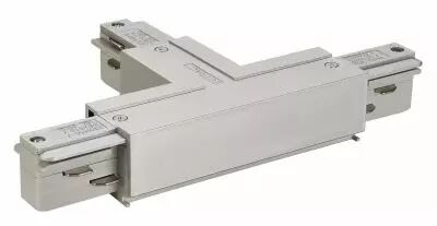 EUTRAC�, connecteur en T, terre droite, pour rail 3 allumages en saillie, int�rieur, gris argent (145644)