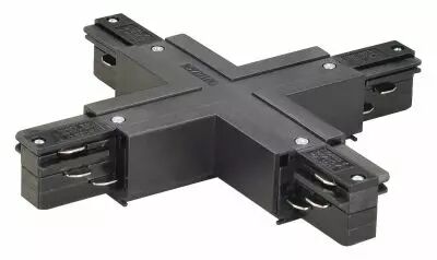 EUTRAC�, connecteur en X, pour rail 3 allumages en saillie, int�rieur, noir (145690)