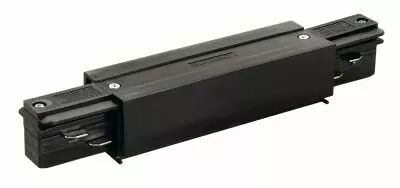 EUTRAC�, connecteur longitudinal avec possibilit� d\'alimentation, pour rail 3 allumages en saillie, int�rieur, noir (145660)
