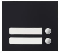Façade 2 BP finition noire satinée pour module d\'appel GTSW (GF2PB)