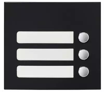 Fa�ade 3 BP finition noire satin�e pour module d\'appel GTSW (GF3PB)